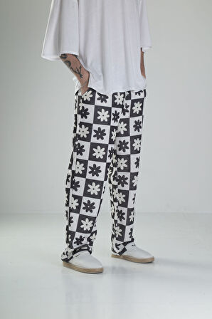 Çiçek Desenli Baggy Pantolon