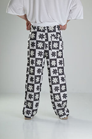 Çiçek Desenli Baggy Pantolon