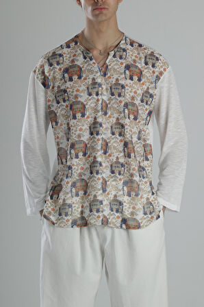 Fil Desenli Yazlık Sweat