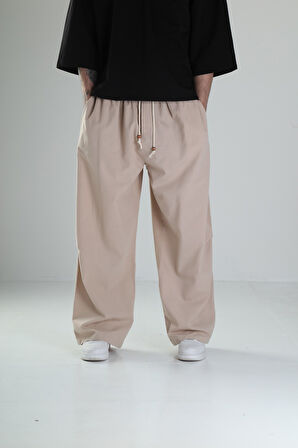 Baggy Kahve Keten Pantolon