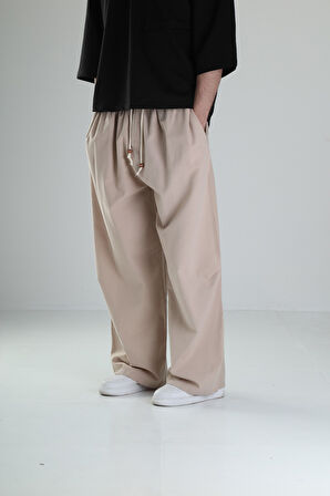 Baggy Kahve Keten Pantolon