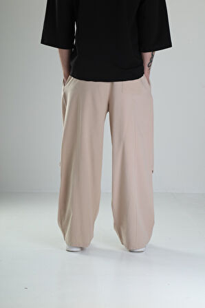 Baggy Kahve Keten Pantolon