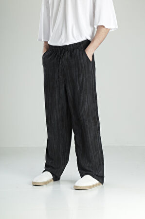 Aerobin Keten Siyah Baggy Pantolon