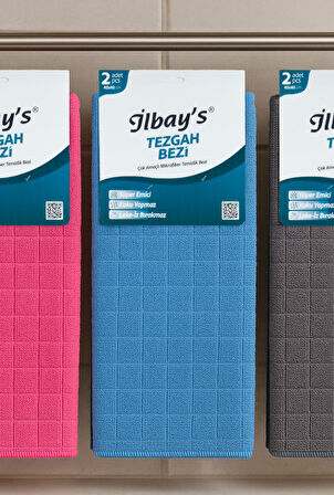 İlbay’s 2’li Mikrofiber Tezgah Bezi 40x40 cm | Süper Emici Leke Bırakmaz Bez 