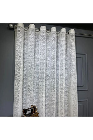 Ekru Krem Ilizyon Rustik Kuşgözü Tül Perde