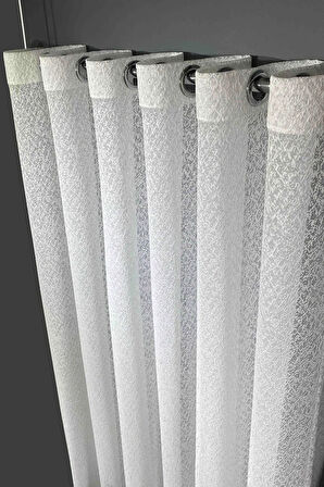 Ekru Krem Ilizyon Rustik Kuşgözü Tül Perde