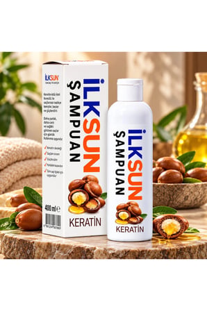 İLKSUN Keratin Özlü Şampuan 400 ml Tüm Saç Tipleri İçin