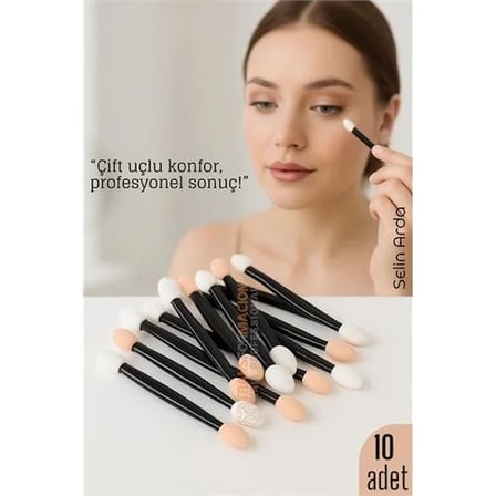 10’lu Göz Makyaj Aplikatörü Seti – Çift Uçlu, Sünger Başlıklı, Far Uygulama İçin İdeal 722335