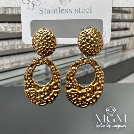 Ieg - Taşsız Gold Kaplama Küpe