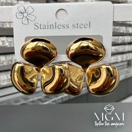 Ieg - Taşsız Gold Kaplama Küpe