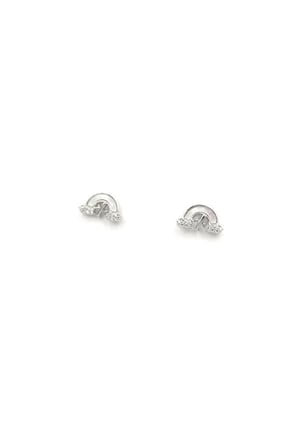 Ieg - Gümüş İğneli Gökkuşağı Küpe - Gümüş