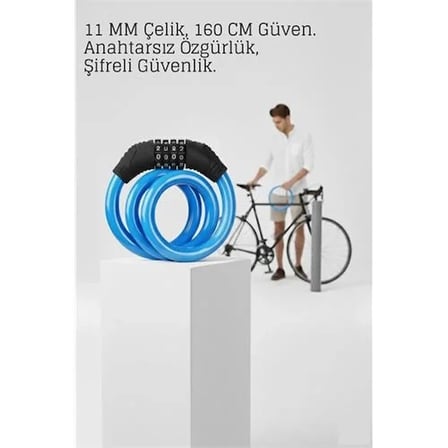 Şifreli Bisiklet Kilidi Scooter Motosiklet Kilidi - Anahtarsız Güvenlik Çelik Kablo 722393