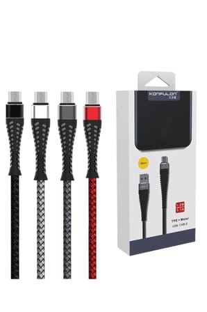 Konfulon S61 Micro USB Kablo 1.2M 2.1A - Kırmızı