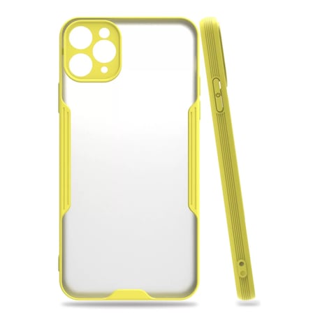 Newface Apple iPhone 11 Pro Max Kılıf Platin Silikon - Sarı