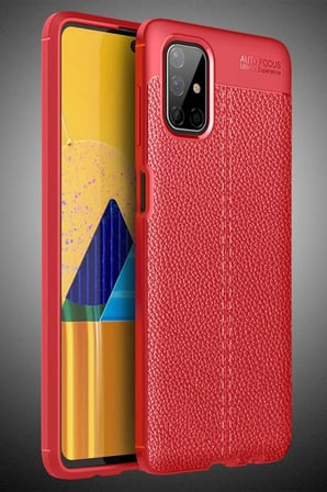 Newface Samsung Galaxy M51 Kılıf Auto Focus Kapak - Kırmızı