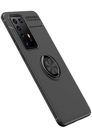 Newface Huawei P40 Pro Kılıf Range Yüzüklü Silikon - Siyah