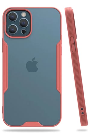 Newface Apple iPhone 12 Pro Max Kılıf Platin Silikon - Pembe