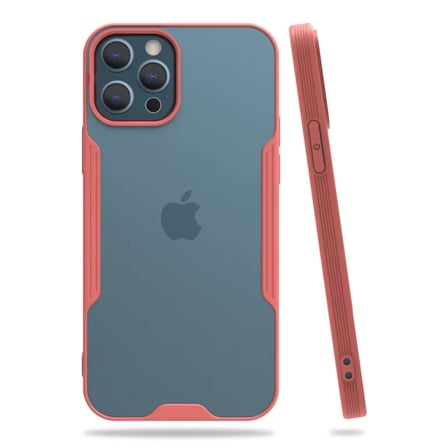 Newface Apple iPhone 12 Pro Max Kılıf Platin Silikon - Pembe