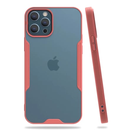 Newface Apple iPhone 12 Pro Max Kılıf Platin Silikon - Pembe