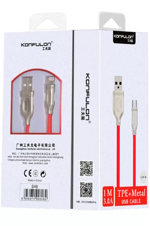 Konfulon S48 Lightning Kablo iphone Uyumlu 1M 3A - Beyaz