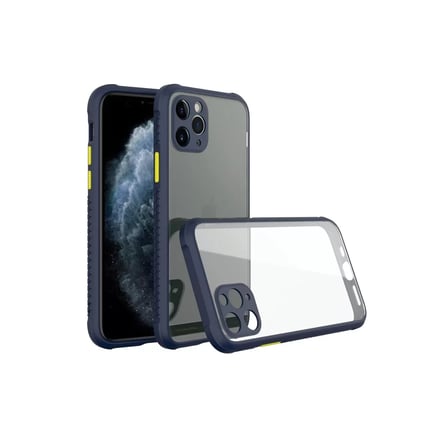 Newface Apple iPhone 11 Pro Max Kılıf Miami Şeffaf Silikon - Lacivert