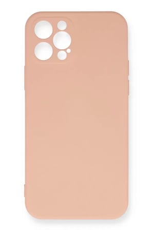 Newface Apple iPhone 12 Pro Max Kılıf Nano içi Kadife Silikon - Pudra