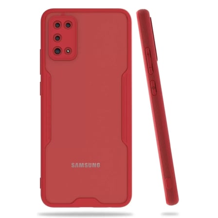 Newface Samsung Galaxy A02S Kılıf Platin Silikon - Kırmızı