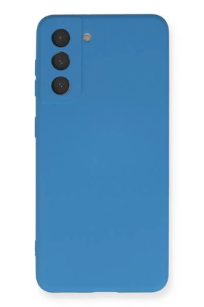 Newface Samsung Galaxy S21 Kılıf Nano içi Kadife Silikon - Mavi