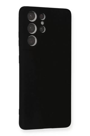 Newface Samsung Galaxy S21 Ultra Kılıf Nano içi Kadife Silikon - Siyah