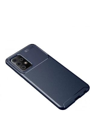 Newface Samsung Galaxy A72 Kılıf Auto Focus Karbon Kapak - Lacivert