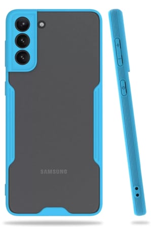 Newface Samsung Galaxy S21 Plus Kılıf Platin Silikon - Mavi