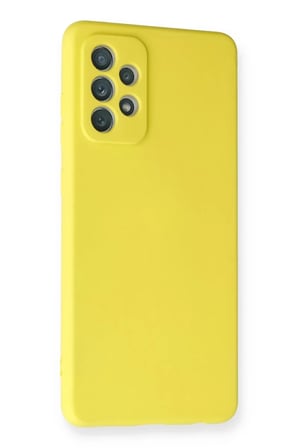 Newface Samsung Galaxy A72 Kılıf Nano içi Kadife Silikon - Sarı