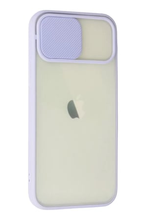 Newface Apple iPhone 12 Kılıf Palm Buzlu Kamera Sürgülü Silikon - Lila