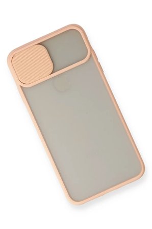 Newface Apple iPhone XS Max Kılıf Palm Buzlu Kamera Sürgülü Silikon - Pembe