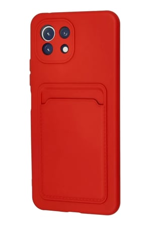 Newface Xiaomi Mİ 11 Lite Kılıf Kelvin Kartvizitli Silikon - Kırmızı