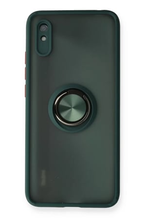 Newface Xiaomi Redmi 9A Kılıf Montreal Yüzüklü Silikon Kapak - Yeşil