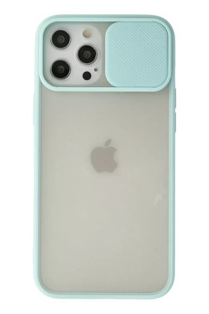 Newface Apple iPhone 12 Pro Max Kılıf Palm Buzlu Kamera Sürgülü Silikon - Turkuaz