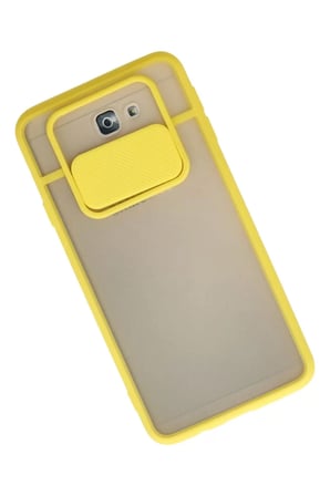 Newface Samsung Galaxy J7 Prime Kılıf Palm Buzlu Kamera Sürgülü Silikon - Sarı