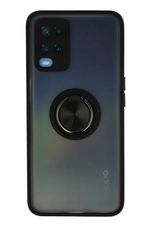 Newface Oppo A54 4G Kılıf Montreal Yüzüklü Silikon Kapak - Siyah