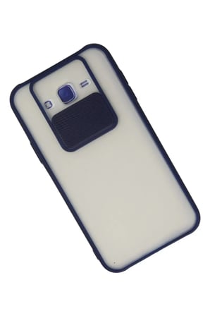 Newface Samsung Galaxy J7 Kılıf Palm Buzlu Kamera Sürgülü Silikon - Lacivert