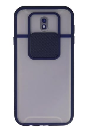 Newface Samsung Galaxy J7 Pro / J730 Kılıf Palm Buzlu Kamera Sürgülü Silikon - Lacivert