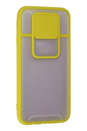 Newface Samsung Galaxy J7 Pro / J730 Kılıf Palm Buzlu Kamera Sürgülü Silikon - Sarı