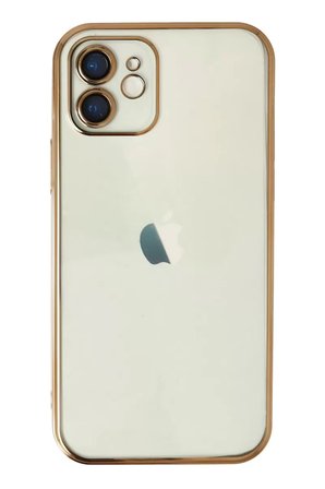 Newface Apple iPhone 12 Kılıf Razer Lensli Silikon - Gold