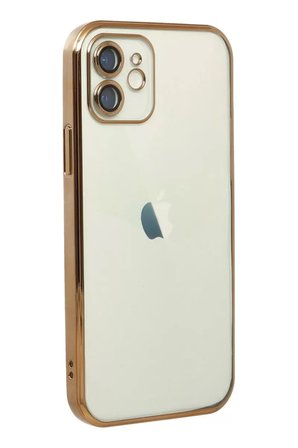 Newface Apple iPhone 12 Kılıf Razer Lensli Silikon - Gold