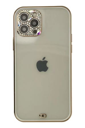 Newface Apple iPhone 12 Pro Max Kılıf Liva Taşlı Silikon - Beyaz