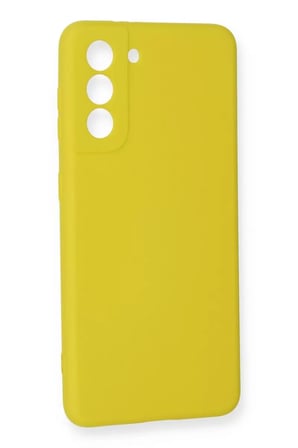 Newface Samsung Galaxy S21 FE Kılıf Nano içi Kadife Silikon - Sarı