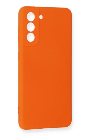 Newface Samsung Galaxy S21 FE Kılıf Nano içi Kadife Silikon - Turuncu