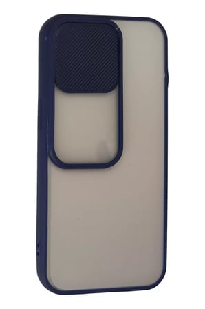 Newface Apple iPhone 13 Pro Kılıf Palm Buzlu Kamera Sürgülü Silikon - Lacivert