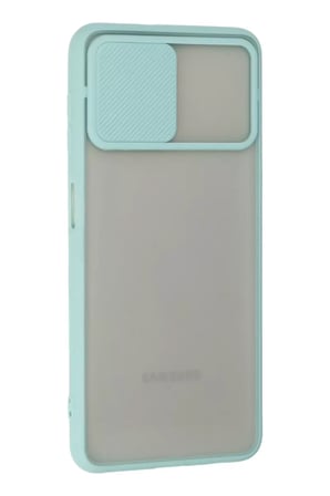 Newface Samsung Galaxy A22 Kılıf Palm Buzlu Kamera Sürgülü Silikon - Turkuaz