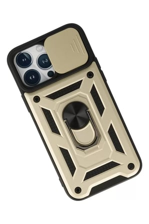 Newface Apple iPhone 13 Pro Max Kılıf Pars Lens Yüzüklü Silikon - Gold